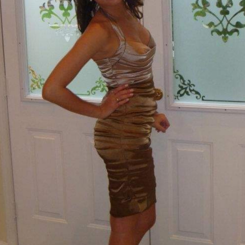 Le Chateau Ruched Halter Dress